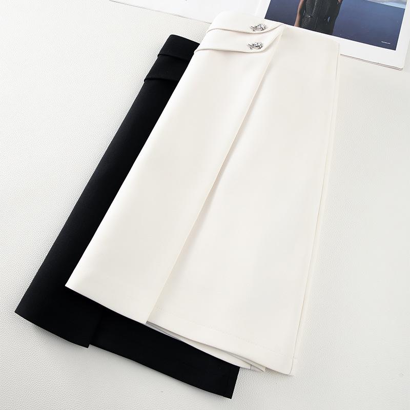 Women's White A-Line High Waist Midi Skirt - Spring 2025 Collection, Slimming and Bodycon Style