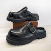 Thick Bottom Mules Men Half Shoes For Man Platform Leather Mens Semi-Drag Casual Shoes Backless Loafers Slippers Male Slides