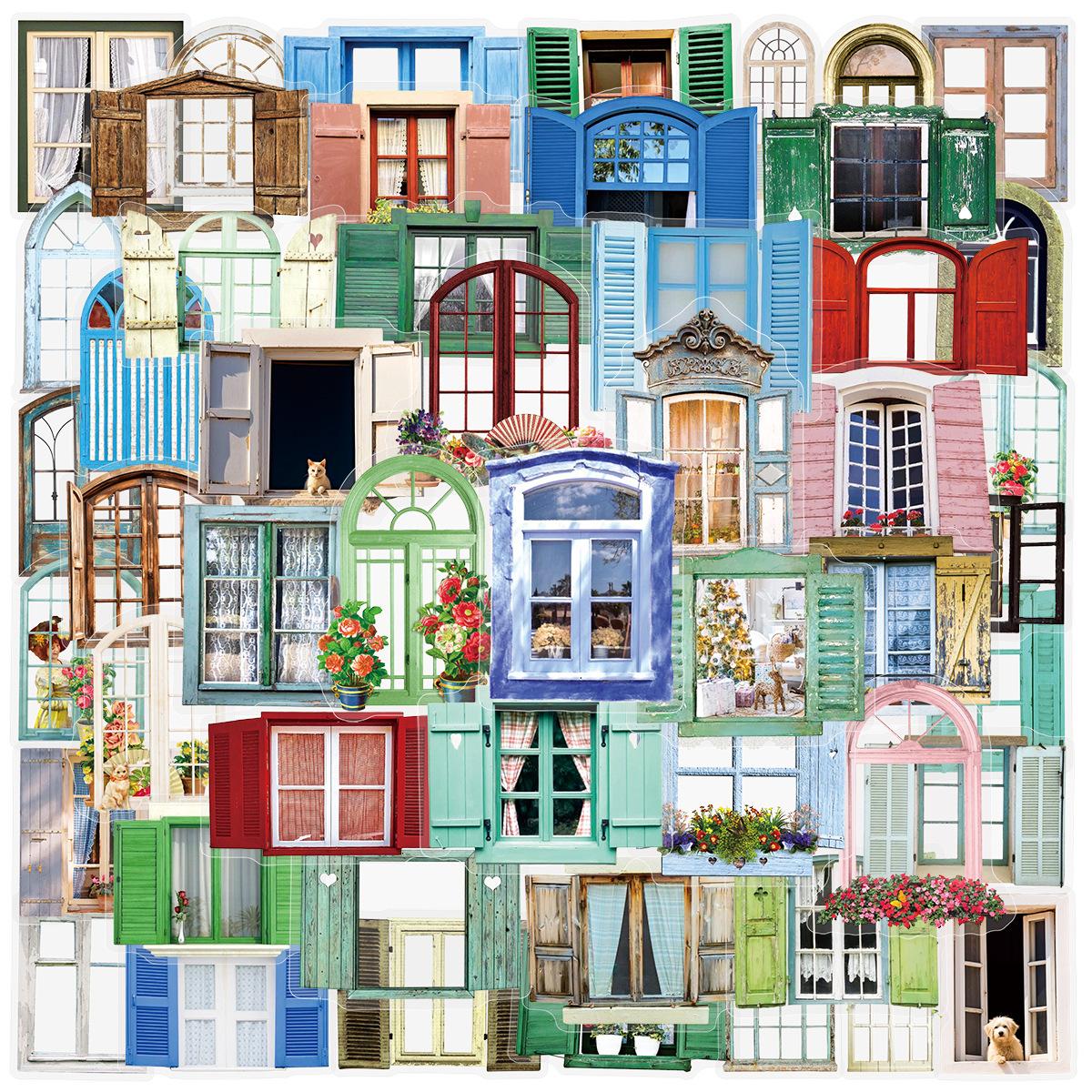 

50/100Pcs PET Clear Window Stickers-Vintage Map Cutout Decals for Laptop Phone, Notebook, Stationery, Guitar Waterproof Stickers