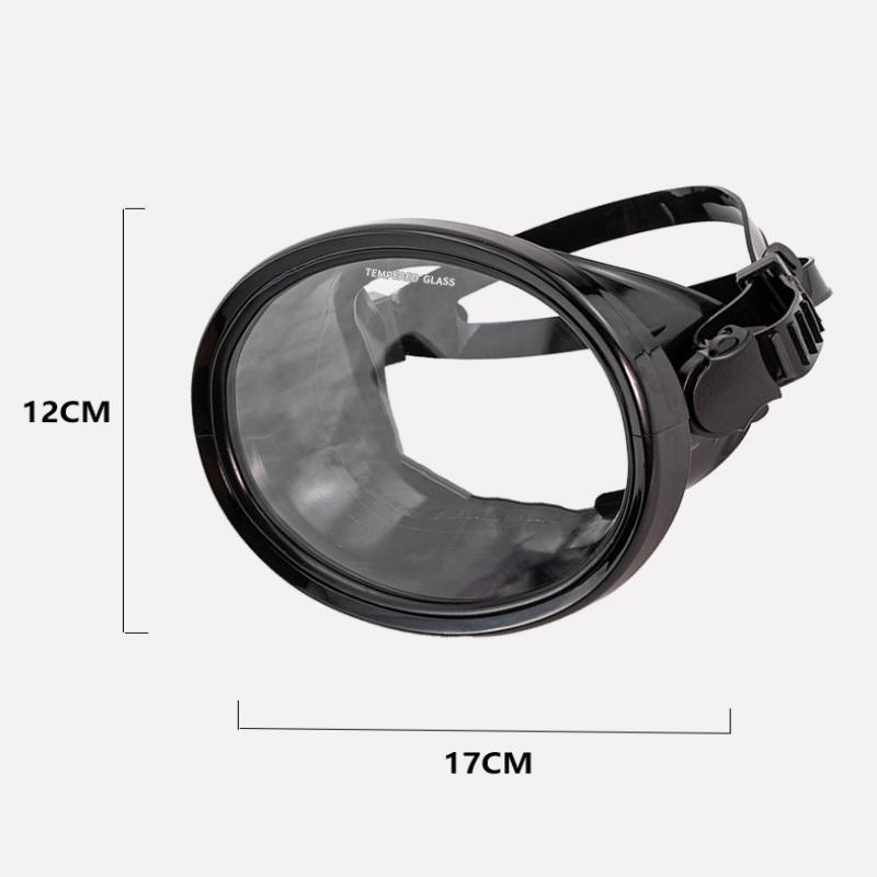 Oval Diving Mask Spearfishing Mask Classic Retro-Style Panoramic Wide View Goggles Tempered Glass Lens For Adults