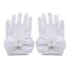 Gloves Girl Bride Party Ceremony Accessories 1 Pair Girls Kids White Lace Faux Pearl Fishnet