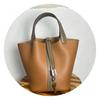 2025 New Hand-sewn Steel Hardware Vegetable Basket Handbag Women's Large-capacity Bucket Bag Versatile Commuter