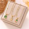 Irregular Gem Titanium Steel Necklace with 18K Gold Plating - Non-Fading, High-Grade Jewelry.