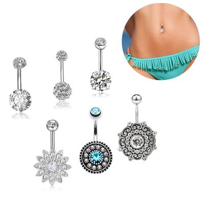 14G Puncture Suit Combination of Vermiculite Navel Ring Jewelry 6 -piece Set