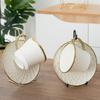 Decorative Cup and Saucer Display Stand Metal Saucer Holder Kitchen Cup Organizer  Home Kitchen