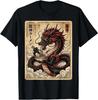Vintage Japanese Dragon Eating Ramen Art Graphic Noodles T-Shirt