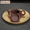 200ml Yixing Purple Clay Teapots Handmade Curve Pot Raw Ore Di Cao Qing Mud Kettle With Strainer Zisha Tea Set Drinkware Craft