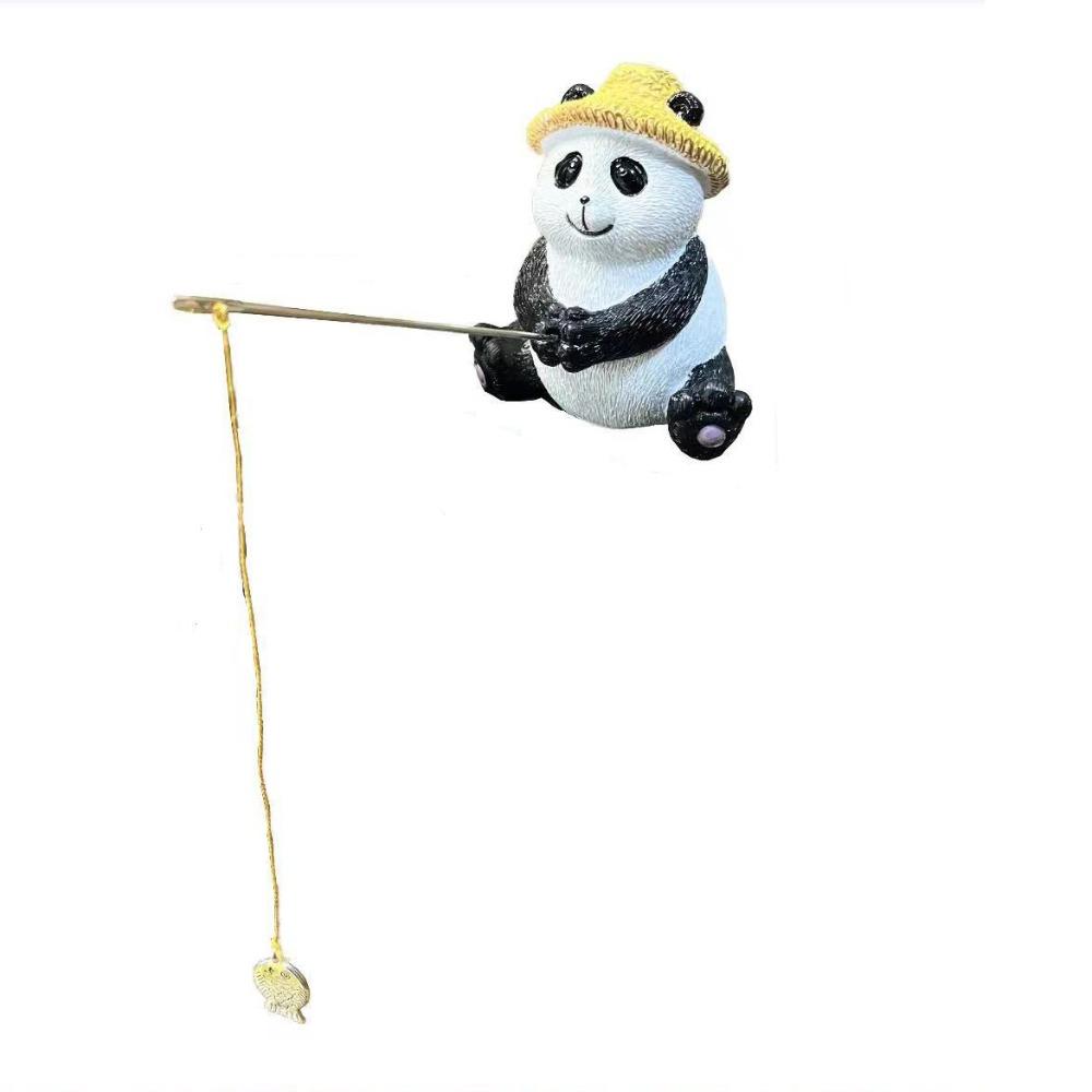 Cartoon Animal Sculpture Resin Miniatures Figurine Garden Decor Frog Panda Fishing Statue  Lawn
