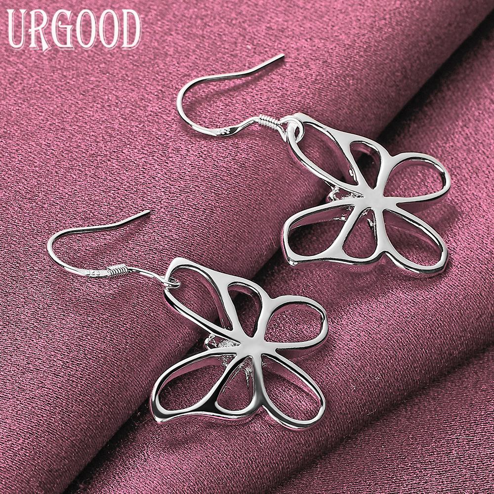 925 Sterling Silver Butterfly Pierced Earrings Wedding Jewelry