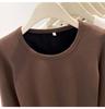 Women's European Style Velvet-Lined Long Sleeve Slimming T-Shirt for Autumn/Winter