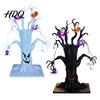 Creepy Spider Tree for Holiday Lighted Halloween Spooky Dead Tabletop Decor Ghost Face Haunted Glowing Skeleton Bat Ornaments with Pumpkin LED String