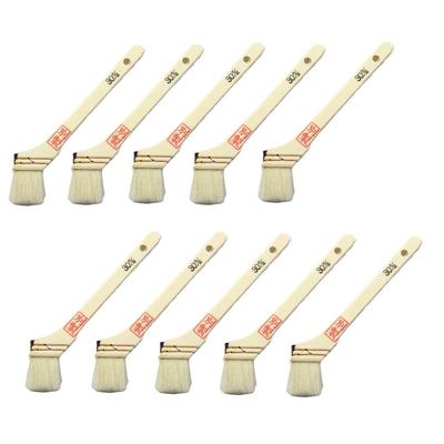 Hakeichi Varnish White Bristle Set of 10 White Goat Tip For Painting Brush, Brush, Brush, 30mm, Hair, Bristle, Oil-Based