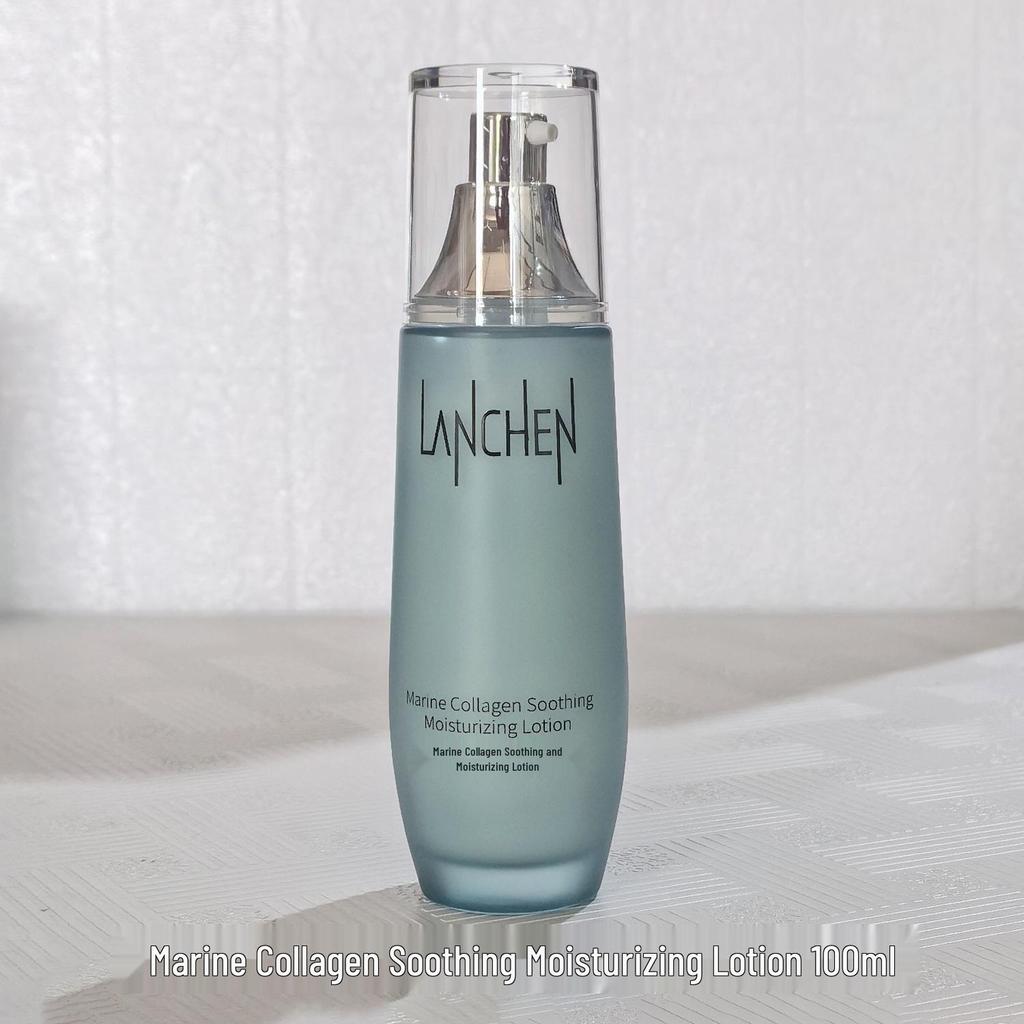 Lanxiu Marine Collagen Soothing Lotion & Cream Set: Face Serum, Hydrating & Nourishing Skincare.