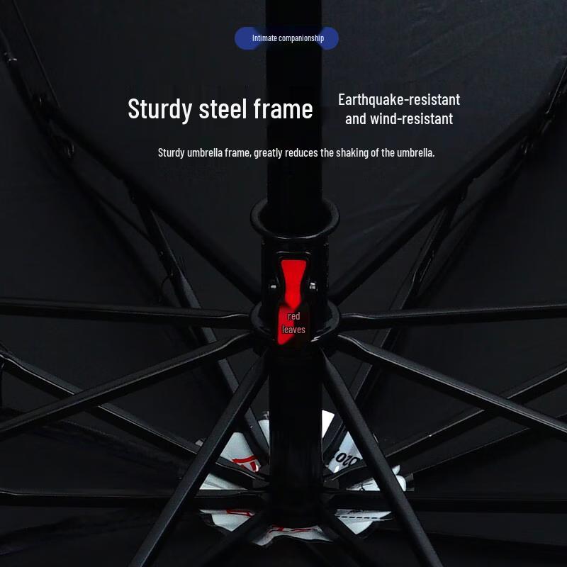 Red Leaf Dual-Use Three-Fold Sun/Rain Umbrella