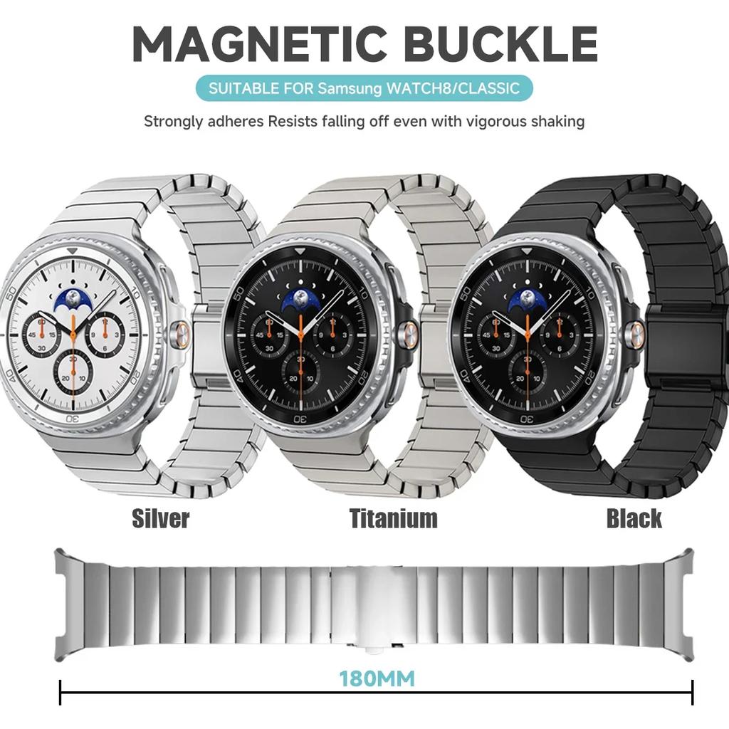 Luxusní titanový řemínek pro Samsung Galaxy Watch 8 40mm 44mm 8 Classic 46mm Kovový pásek pro Galaxy Watch Nerezový náramek