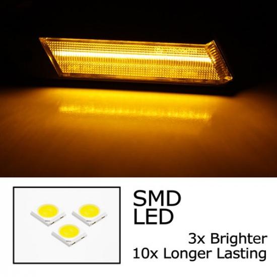Euro-Spec Clear Lens Full LED Fender Side Marker Lights For BMW E30 3s E28 5s