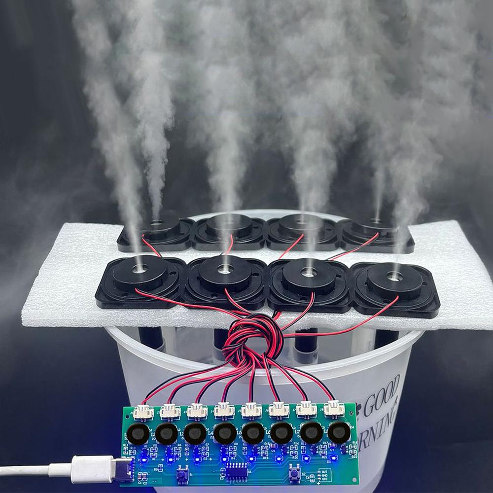 8 Spray Humidifier Module with Type-C Fast Charging 108kHz Ultrasonic Atomizer for DIY Desktop Humidifier and Car Aromatherapy