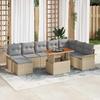 Garden Sofa Set with Cushions 9 Pcs Beige and Light Grey