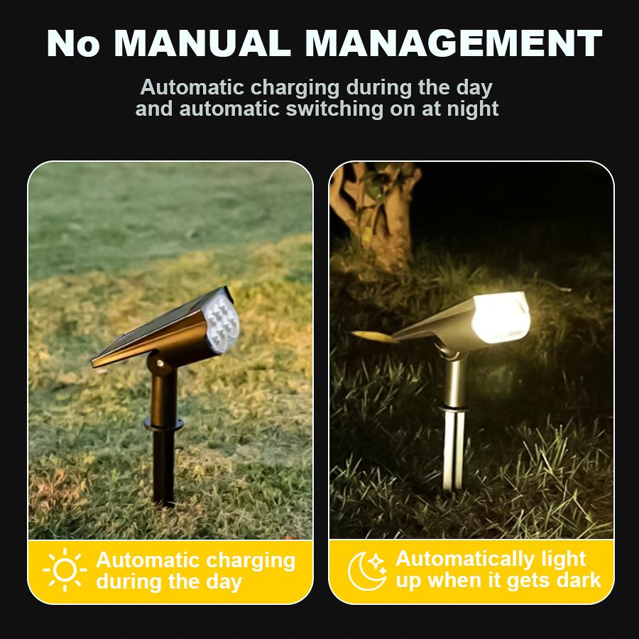 LED Solar Spotlights Outdoor IP65 Waterproof Spot Lights Brightness Adjustable for Garden Backyard Driveway Patio Law Decoration