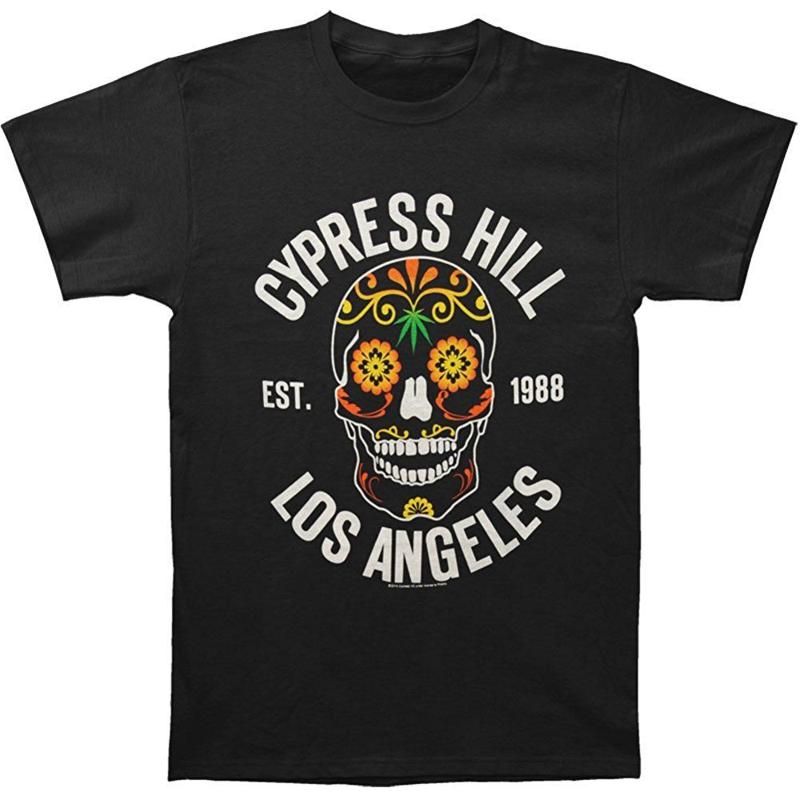 Authentic CYPRESS HILL Day of the Dead Slim Fit T Shirt Black S 2XL NEW - Men s Summer Cotton Graphic Tee S разноцветный