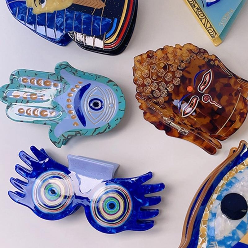 Acetate Pharaoh Hair Claw Clip with Egyptian Lookings Nonslip Claw Clip For Women Cultural Event Gathering