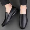 New large size 100% cowhide men leather shoes fashion thick soled business casual leather shoes for men sports light men loafers