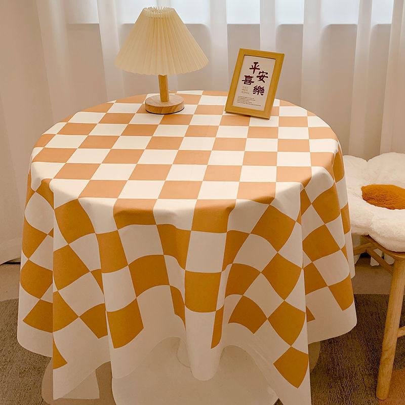 Schachbrett Tischdecke Leichter Luxus Hohes Gefühl Foto Studentenwohnheim Schreibtisch Dekoration Tischdecke Kaffeetischmatte