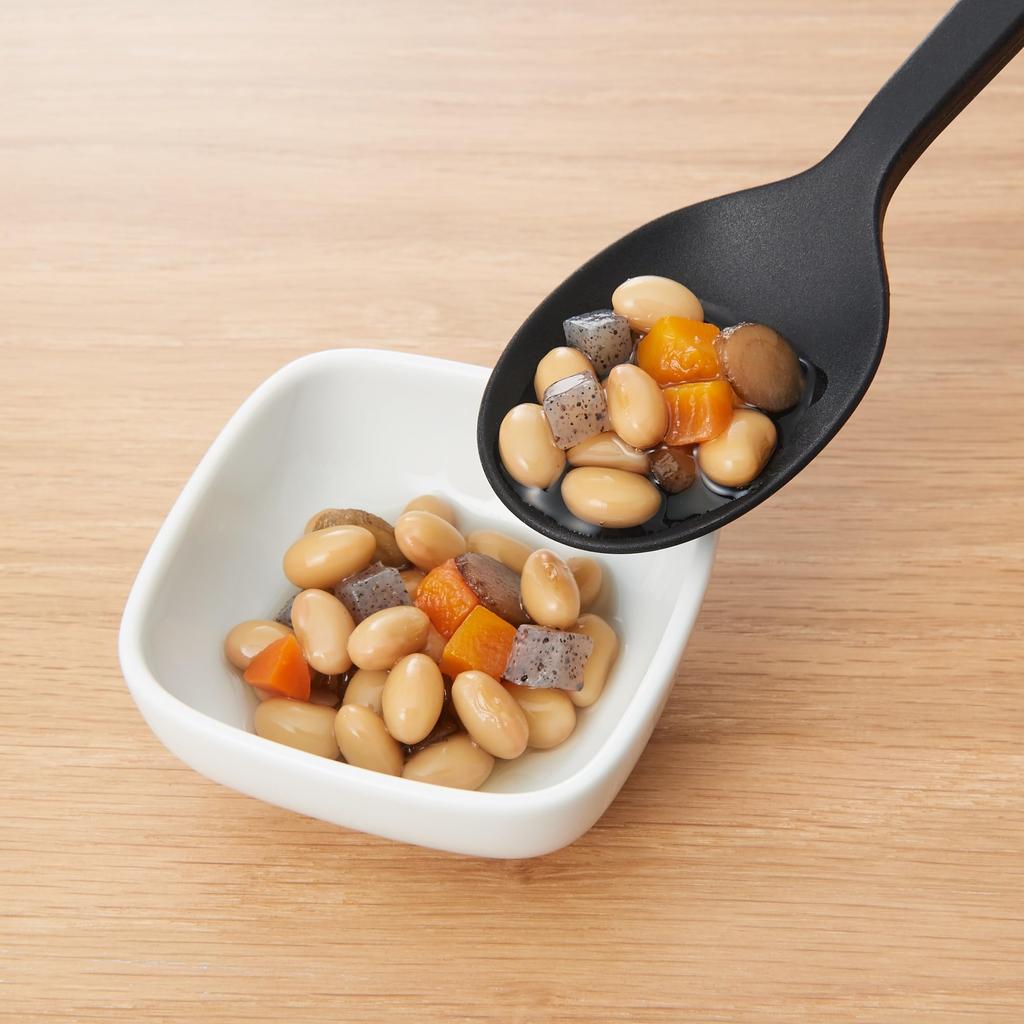 MUJI Silicone Cooking Spoon, Small, Black, Approx. 25cm Long