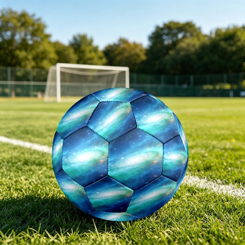 1pc Cosmic Galaxy Beauty Theme Soccer Ball Football, Size 5, Lightweight PVC, Outdoor Training Soccer Ball,Gift c65125