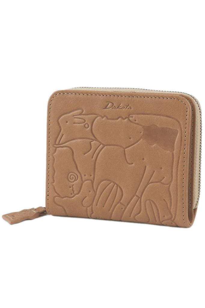 Dakota Leather Zip-Around Bifold Wallet, Beige, DA-30190-42