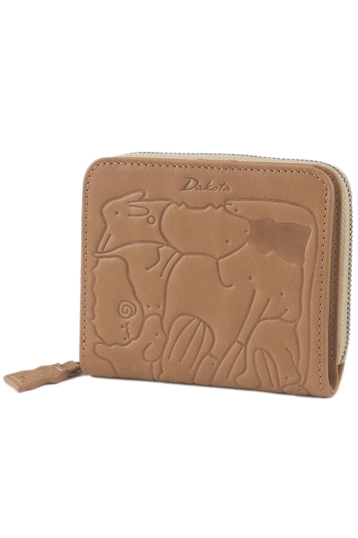 

Bifold Wallet Round Zipper Genuine Leather Beige [Dakota] DA-30190-42 бежевий