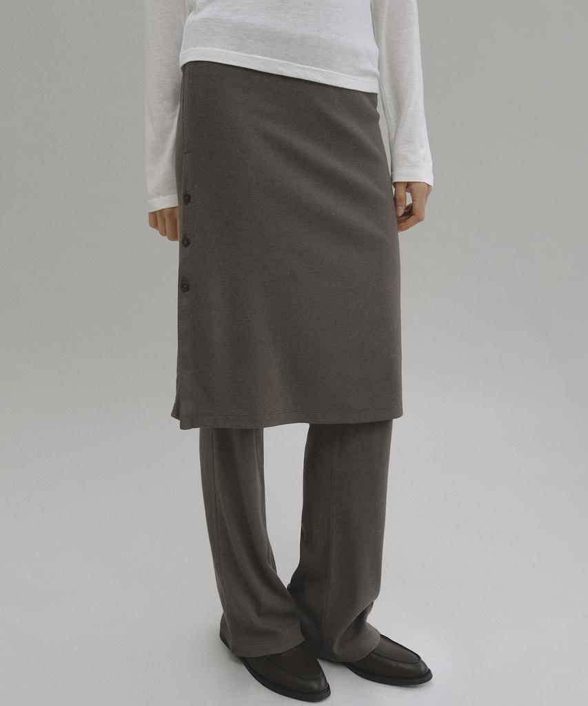 ANDNEEDS Naia Layered Skirt Pants (Brown)