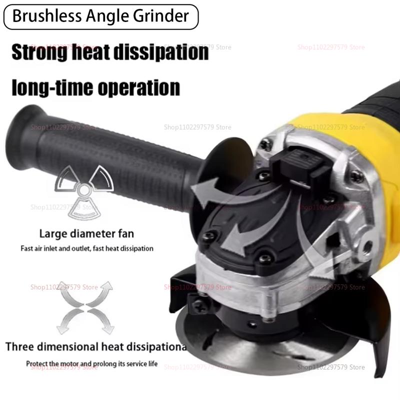 125mm Brushless Angle Grinder Bare Tool Metal Polishing Cutting Machine For Dewalt Batteries Rechargeable Pin Saw Power Tool