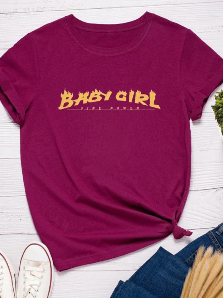 Baby Girl Golden Letter Print Women T Shirt Short Sleeve O Neck Loose Women Tshirt Ladies Tee Shirt Tops Clothes Camisetas Mujer