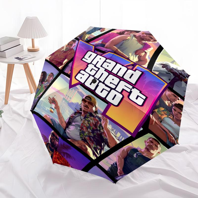 1pc GTA Umbrella, Sun Protection, And UV Shielding. It Has Eight Sturdy Ribs for Outdoor Use And Perfect As a Holiday Gift