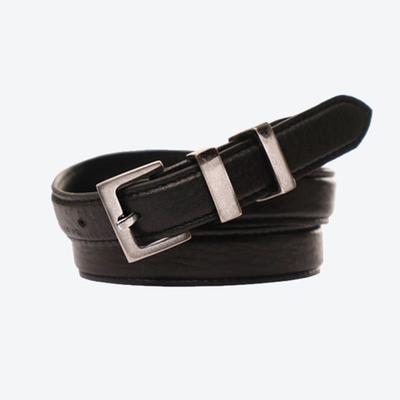 UNTAGE Leder Quadratische Schnalle Dünner Gürtel[Schwarz(UNISEX)]_UTA-FM05