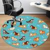 1pc Dogs Bones Office Round Area Rug, Under Office Chairs Bedroom Living Room Home Decor, Room Deco