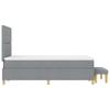 Boxspring Bed with Headboard Light Grey 120 x 200 cm Fabric