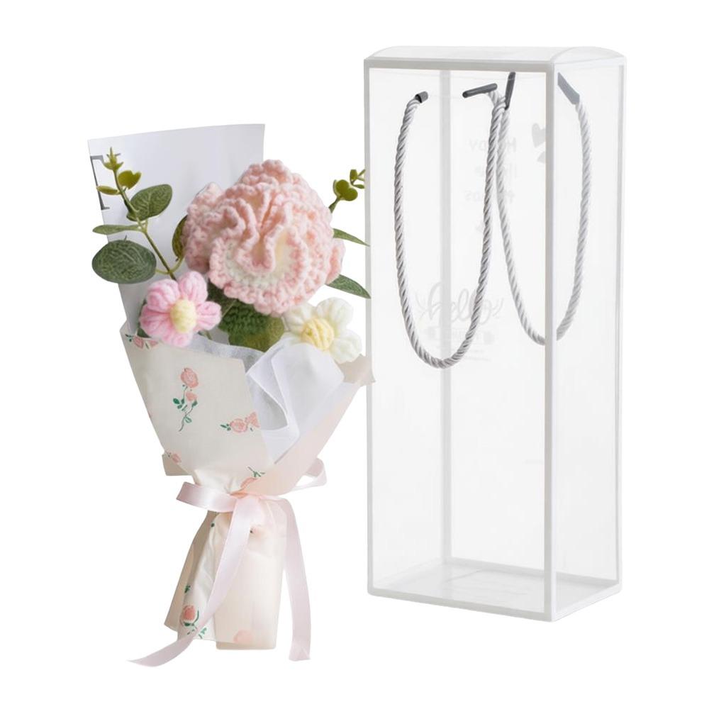 Photography Props Crochet Flowers Bouquet Knitted Eternal Simulated Flowers  Valentine'S Day