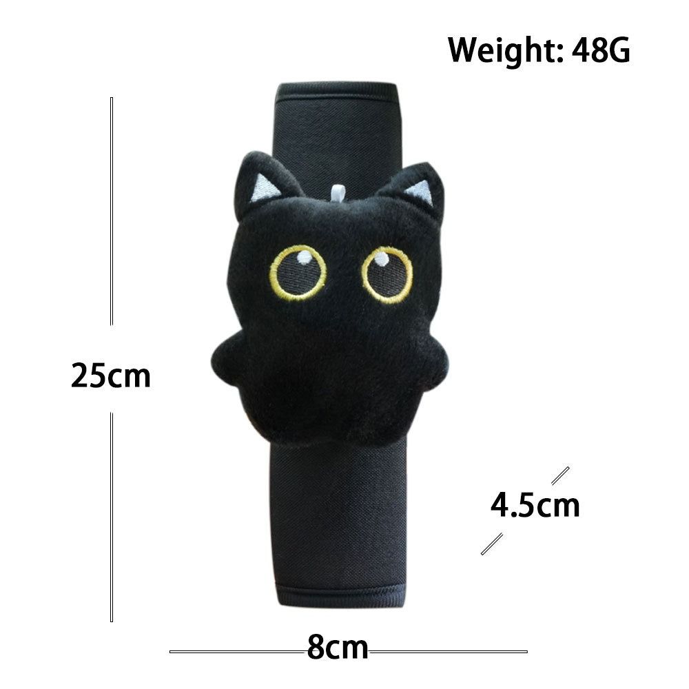 Black Cat Car Safety Shoulder Pads Soft Pressure-Relief Seat Belt Protective Cover Car Seatbelt Shoulder Guard