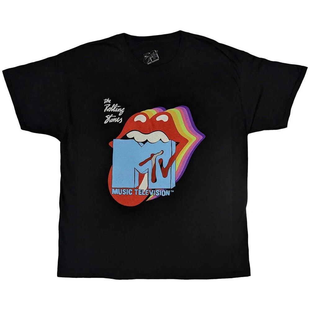 Rolling Stones - MTV - Rainbow Shadow Tongue - Black  t-shirt M