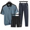 Sports Set Men's Casual Cool and Breathable Elastic Short Sleeved Polo Summer Three Piece Set Men's Clothing