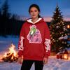 Women's Casual Fashion Plus Velvet Thickened Christmas Print Hooded Sweatshirt