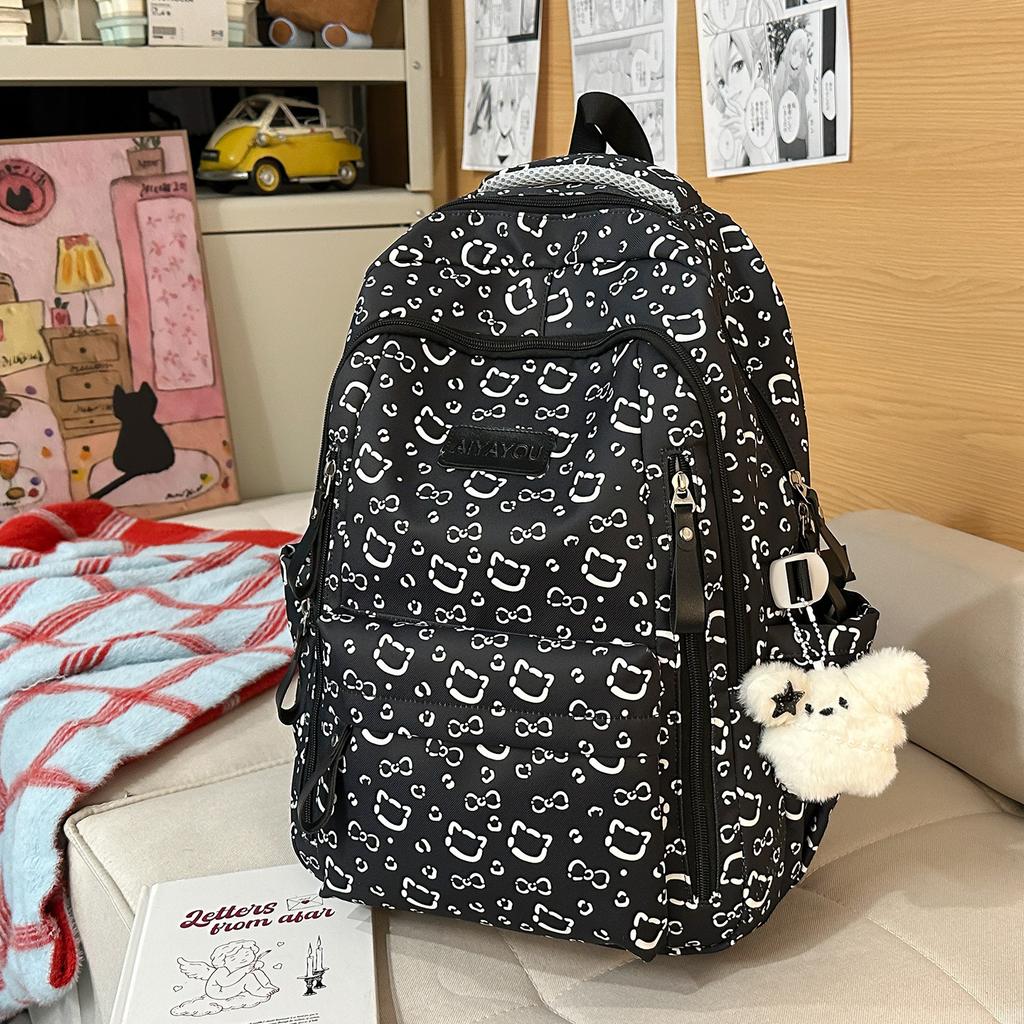 Schoolbag high-value backpack female Japanese ins sweet and cute cartoon print primary and secondary school students 3rd to 5th grade backpack