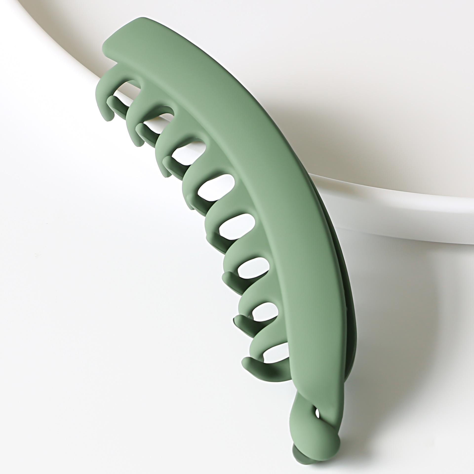 Fashion Solid Color Flower Banana Hair Clips Simple Non-Slip Frosted Hair Claws for Women Girls Bath Ponytail Hairpins Barrettes M зелёный