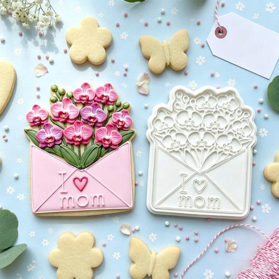 Flower Cookie Cutter Sunflower Rose Tulip Shape Biscuits Molds for Baking Fondant Pastry Biscuit Clay DIY Molds Gifts for Mother's Day Valentine's Day
