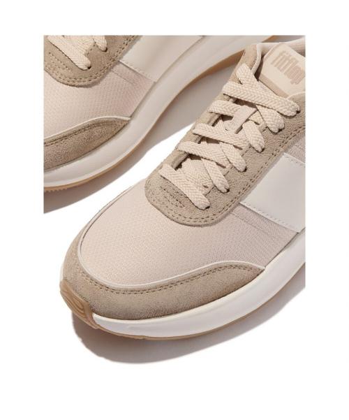 [FitFlop] Women's Suede Mix Platform Sneakers - Classic Beige/Cream FT59K2N02A