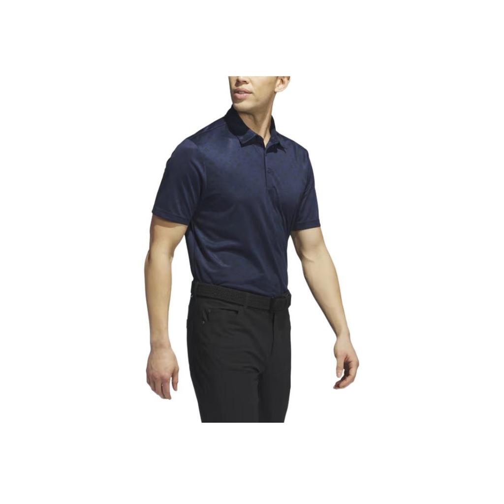 Adidas Allover Print Core Allover Print Golf Polo Shirt Men Polo Shirt Navy-Blue HZ0416