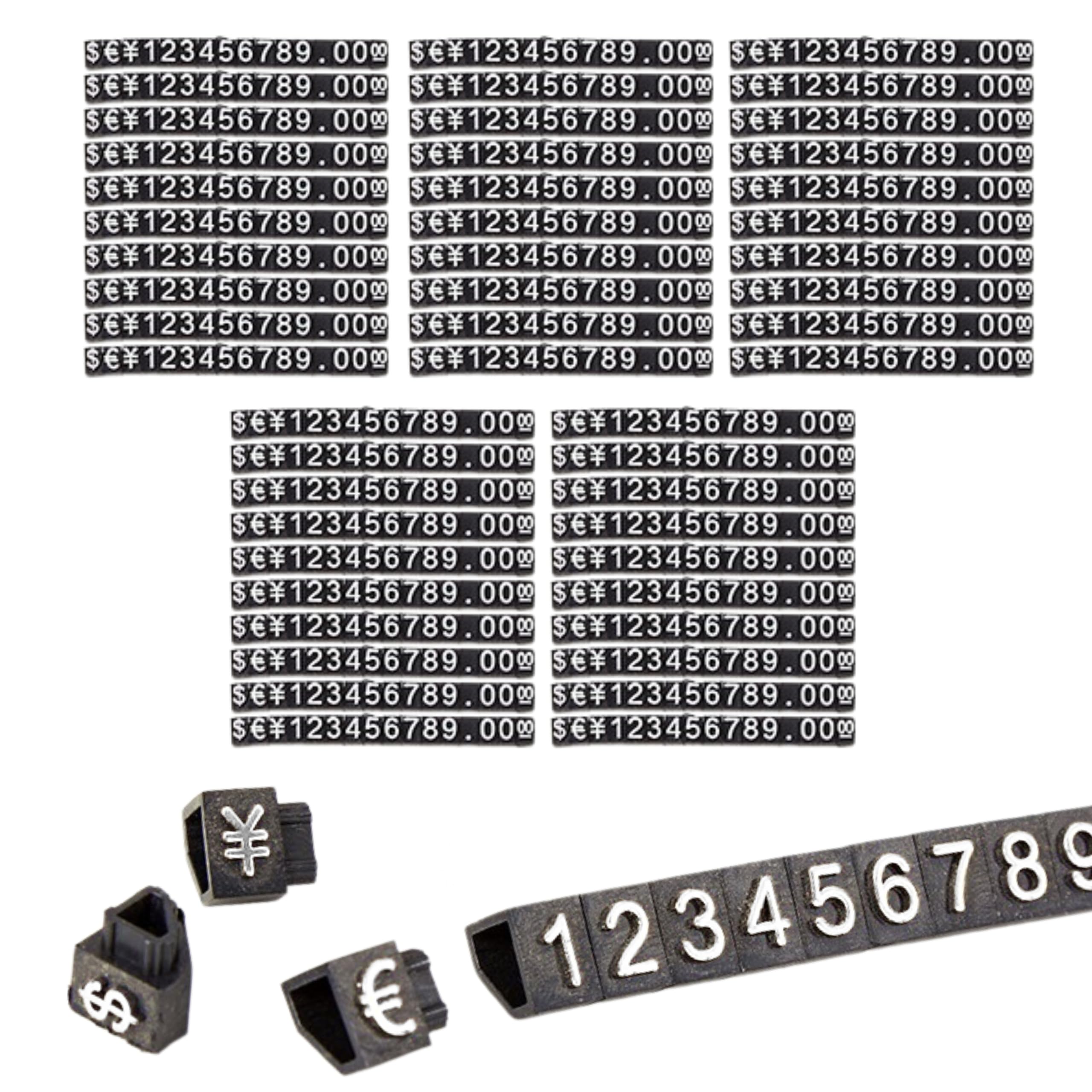 

East Leaf Price Cubes, Stylish Price Tag Displays, Medium Size, Black/White Lettering, Pack of 50