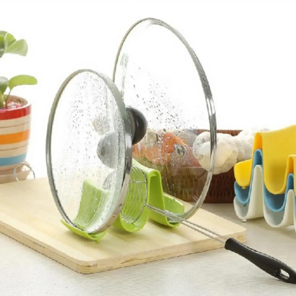 Spoon Rests Pot Lid Rack Spoon Holder Shelf Cooking Dish Pan Cover Stand Organizer Pot Lid Pan Shelf Kitchen Accessories